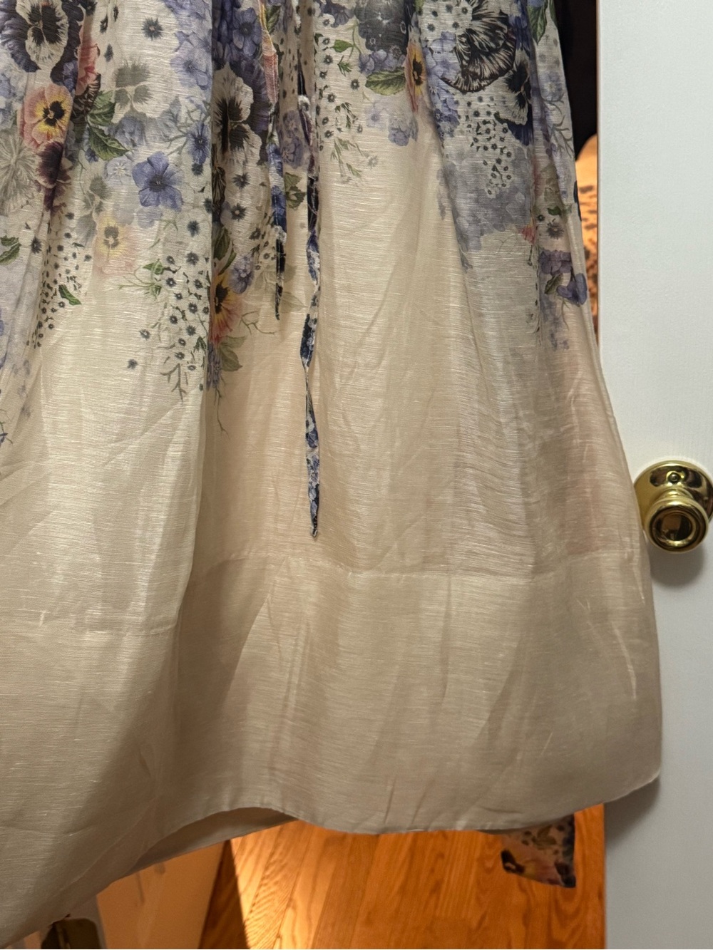 Zimmermann Floral Maxi Dress Size 2 Adjustable Altered Back Tie Romantic - Picture 6 of 9